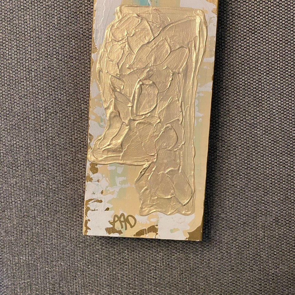 Abstract Gold and Cream Mississippi Art on wood